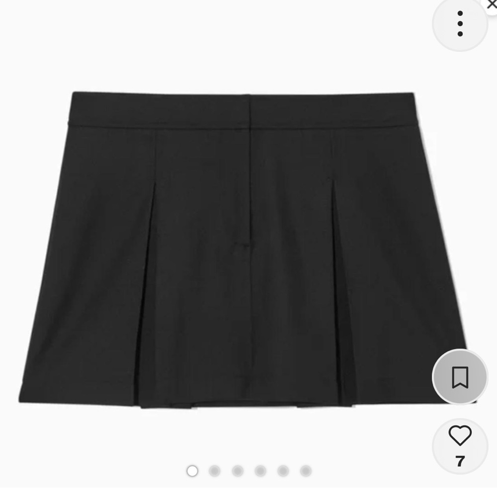 COS Low Rise pleated wool mini skirt